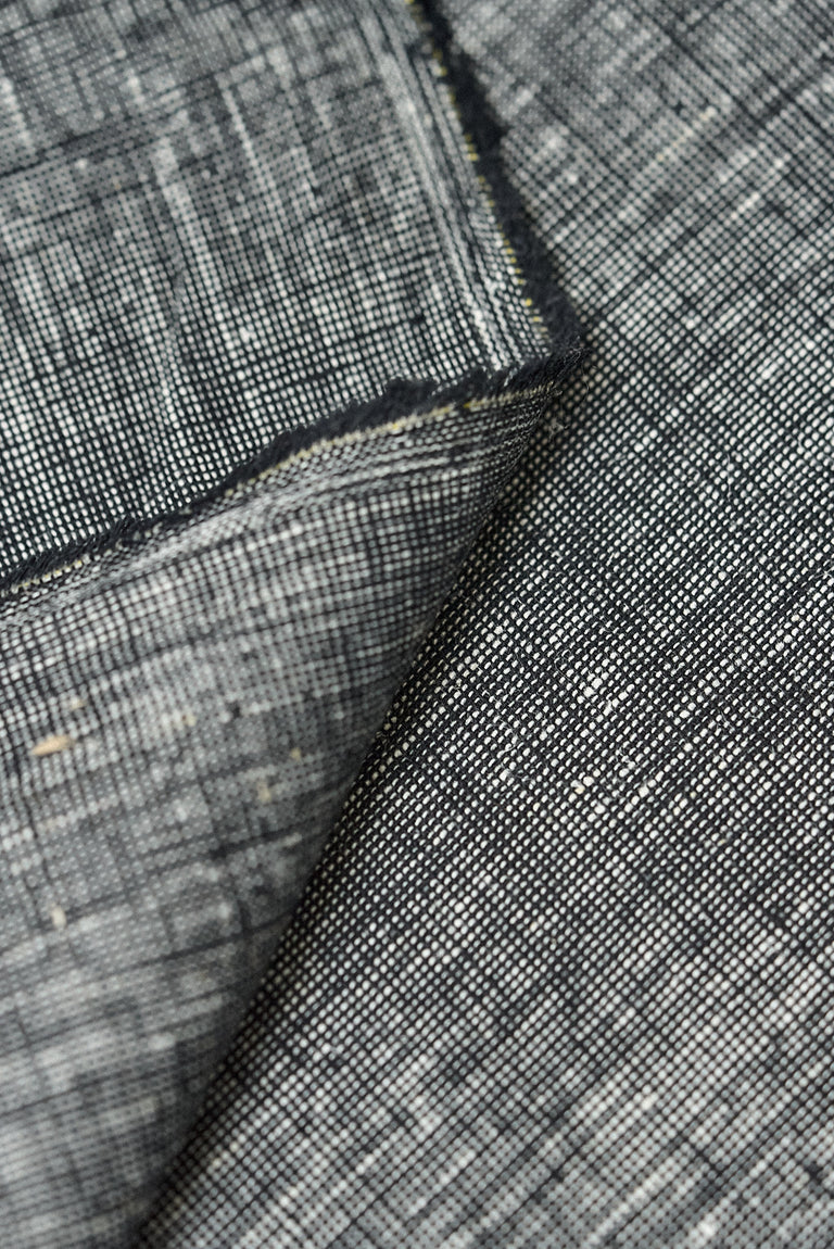 1 Yard Black or Off White 2 Tone Melange Linen Fabric, Midweight Softened 58 Inches Wide