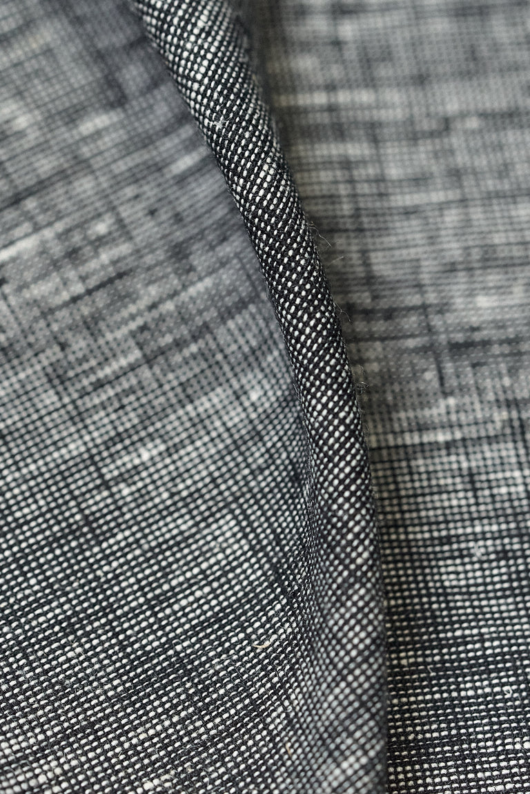 1 Yard Black or Off White 2 Tone Melange Linen Fabric, Midweight Softened 58 Inches Wide