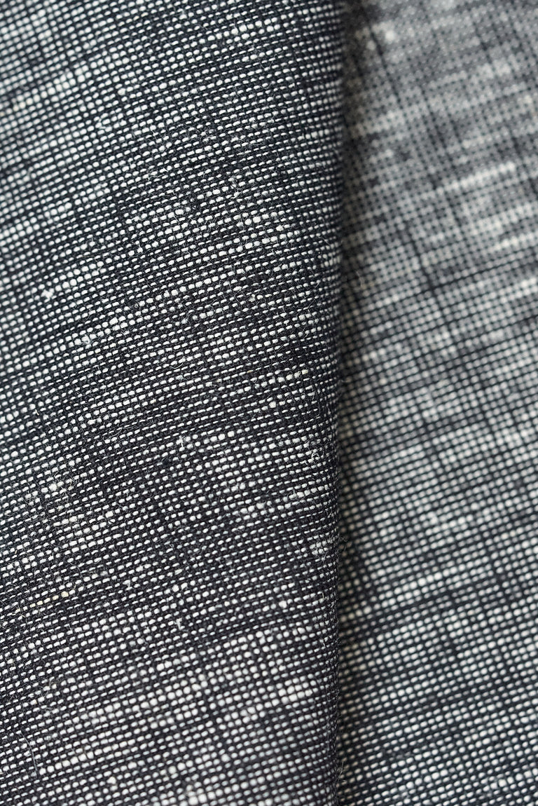 1 Yard Black or Off White 2 Tone Melange Linen Fabric, Midweight Softened 58 Inches Wide