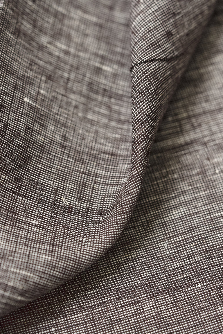 1 Yard Brown or Off White 2 Tone Melange Softened Pure Linen Fabric, Midweight 58 Inches Wide