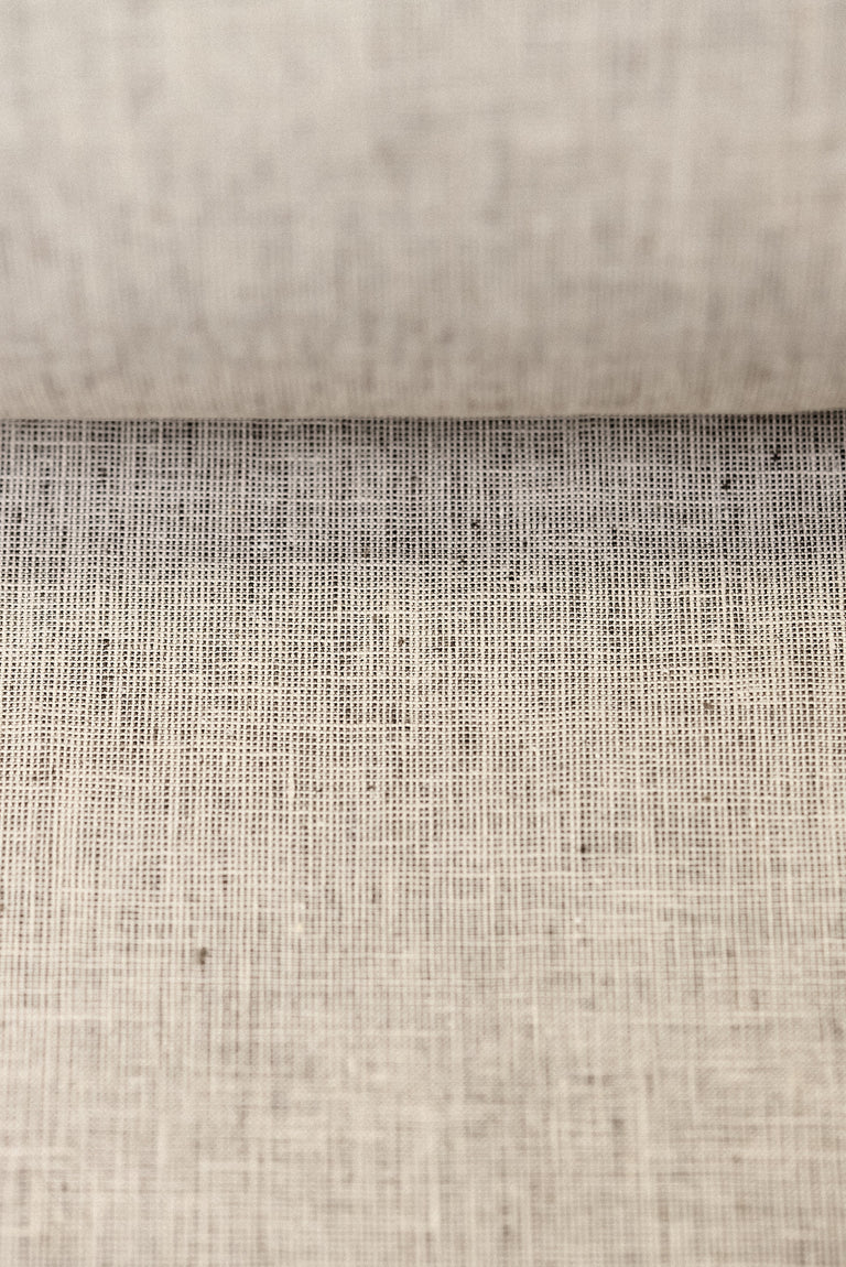 1 Yard Charcoal or Off White 2 Tone Melange Softened Pure Linen Fabric, Midweight 58 Inches Wide