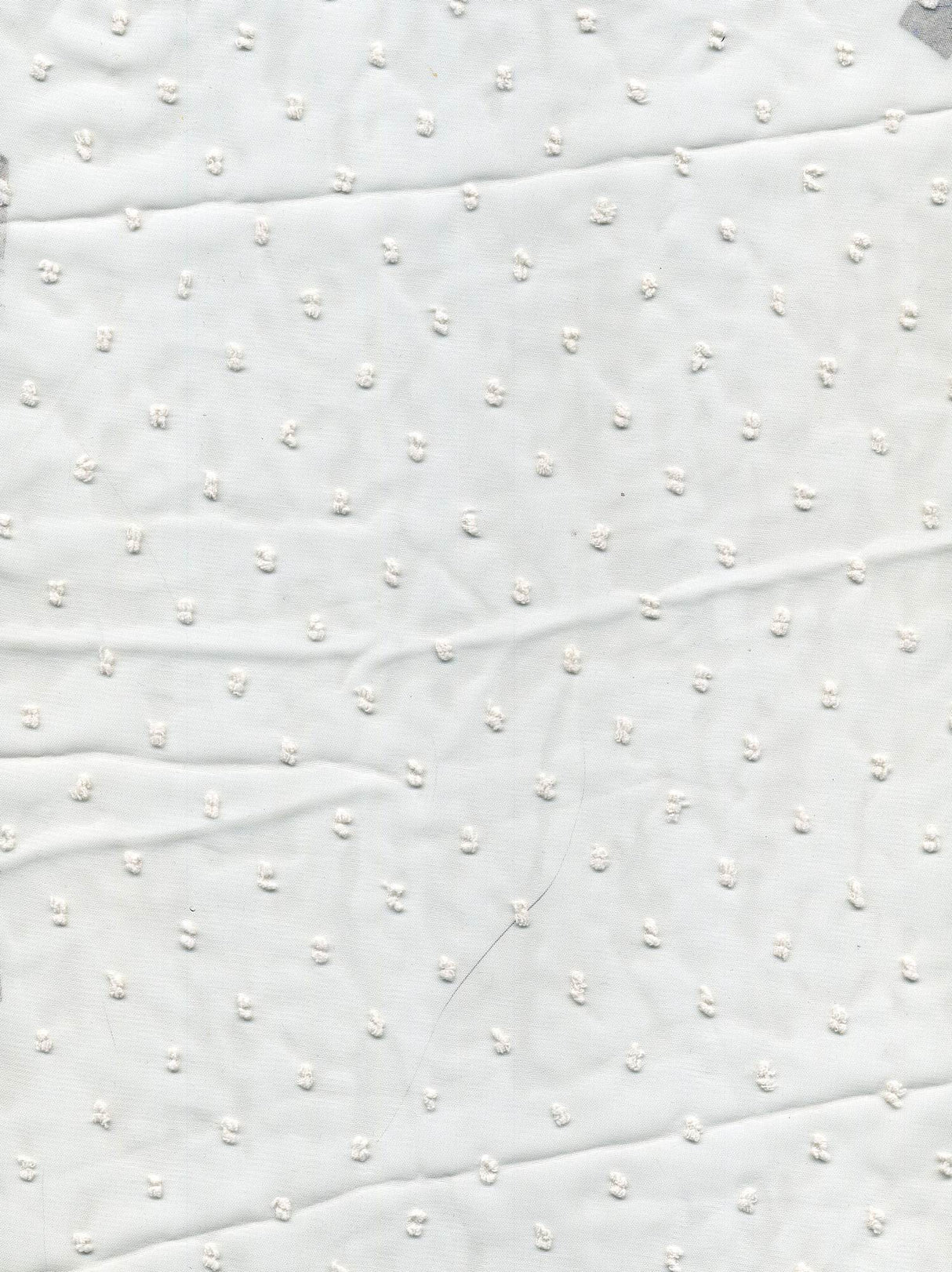 1 Yard Lightweight Swiss Dot Chiffon Fabric Solid Woven Sheer Drapery 57/58"