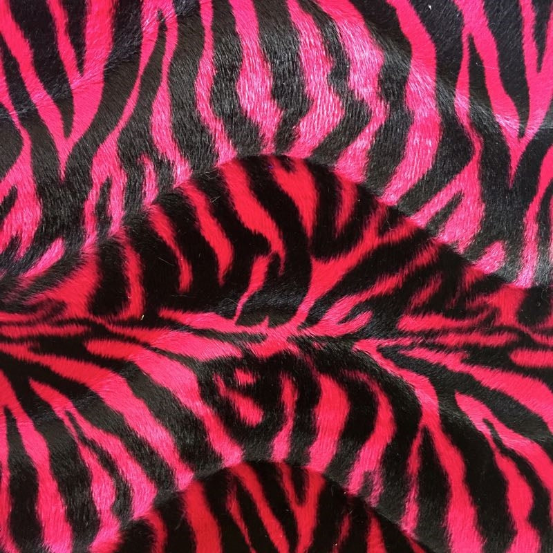 1 Yard Small Zebra Print Velboa Faux Fur Fabric 100% Polyester