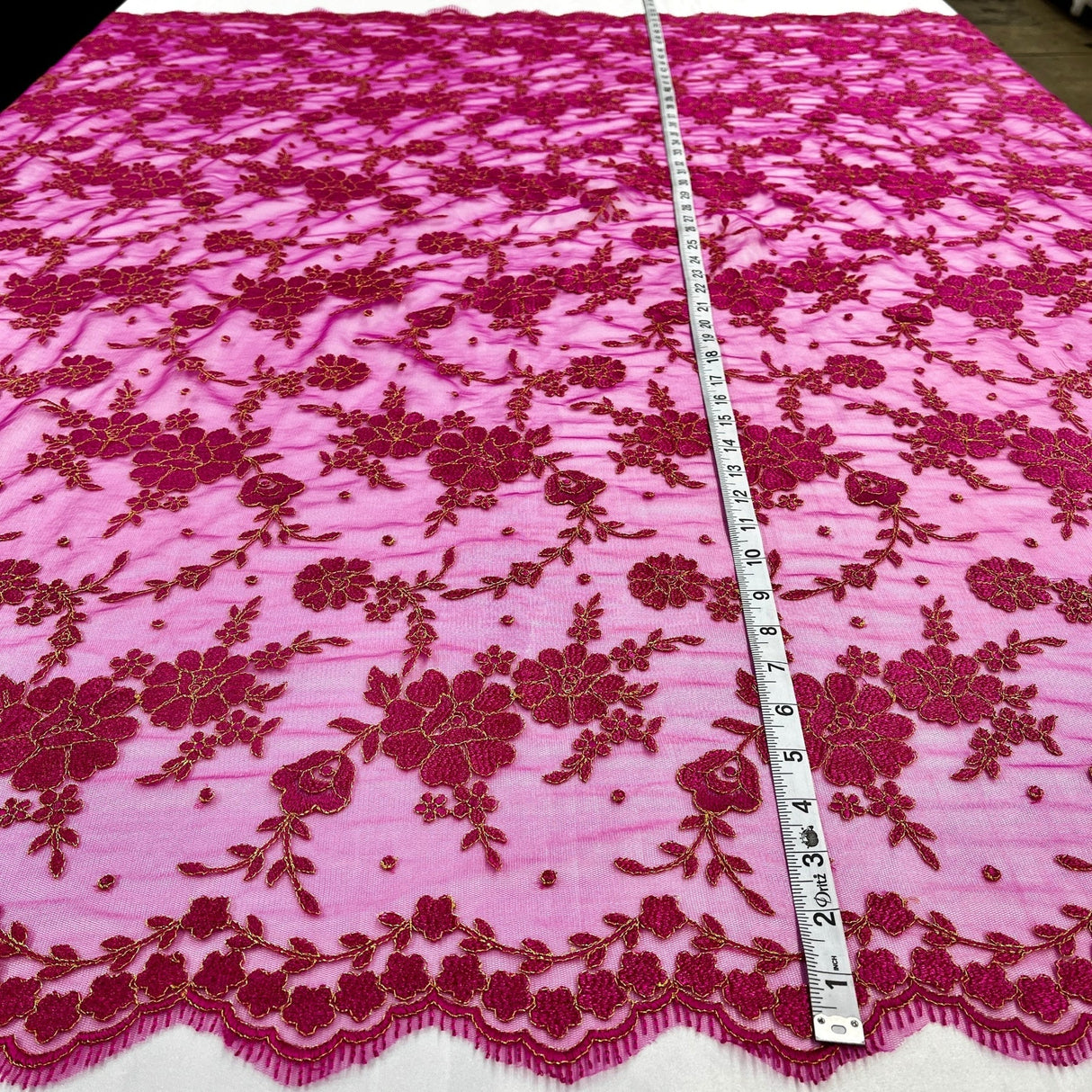 1 Yard Turquoise with Silver Lace Fabric Embroidered on Polyester Net Mesh 52 Inch Width