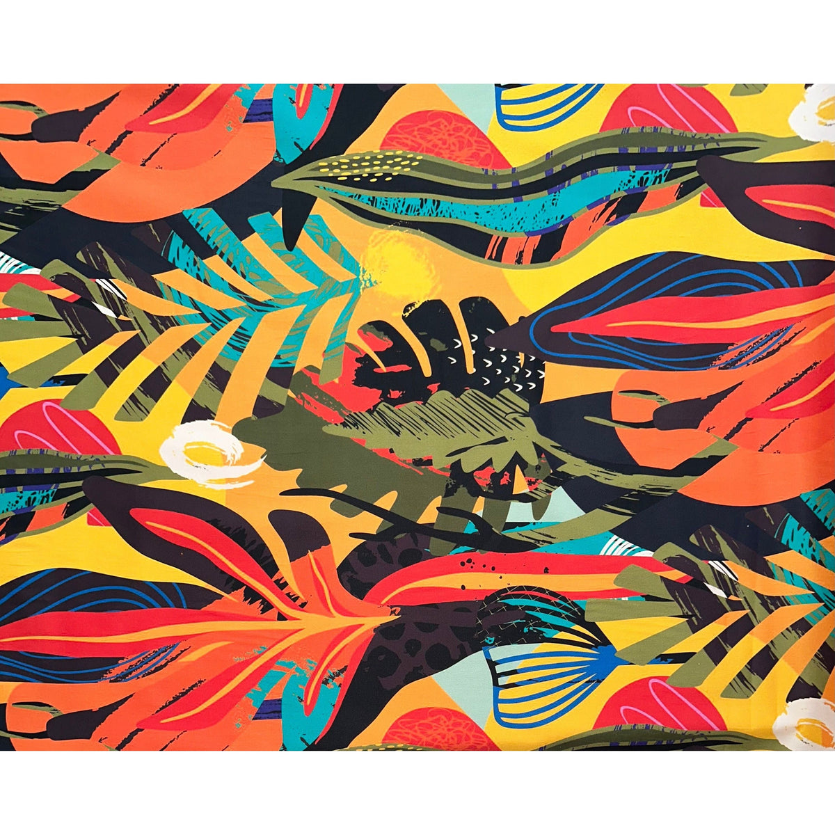 2 Yard African Print Stretch Cotton Satin Fabric Lightweight Soft 58 Inch Width