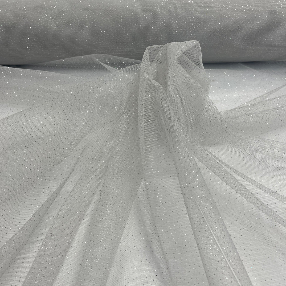 1 Yard Glitter Mesh Fabric | 60" Width | 100% Polyester | Sheer Sparkle for Dresses & Décor