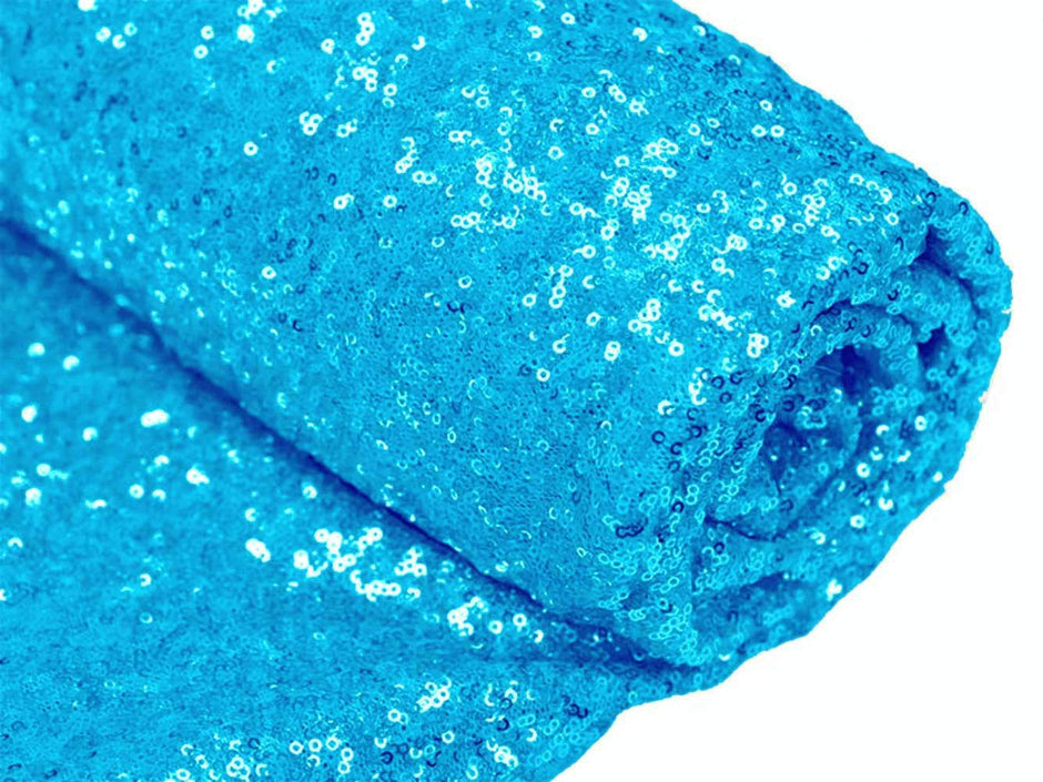 1 Yard Turquoise Sequin Fabric for Tablecloths, Linens & Runners 50/52 Inch Width