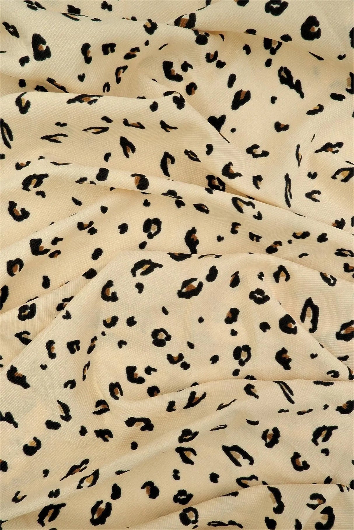 1 Yard Twill Animal Leopard Print Fabric, 58/59'' Wide Polyester Spandex Blend