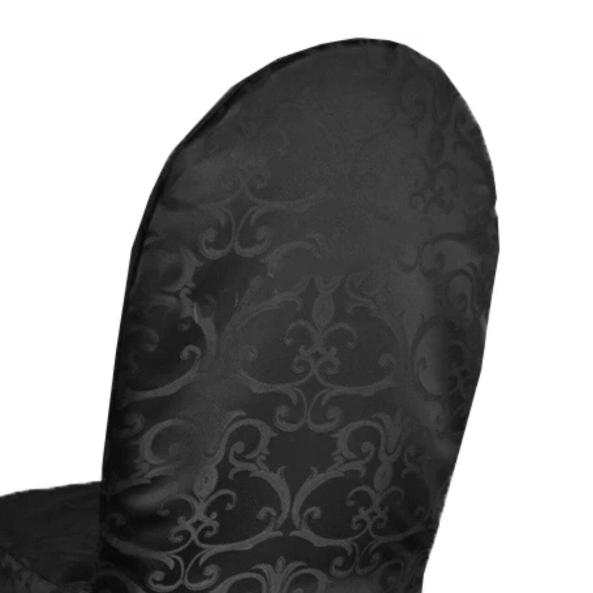 1 Piece Black Versailles Damask Jacquard Polyester Banquet Chair Cover
