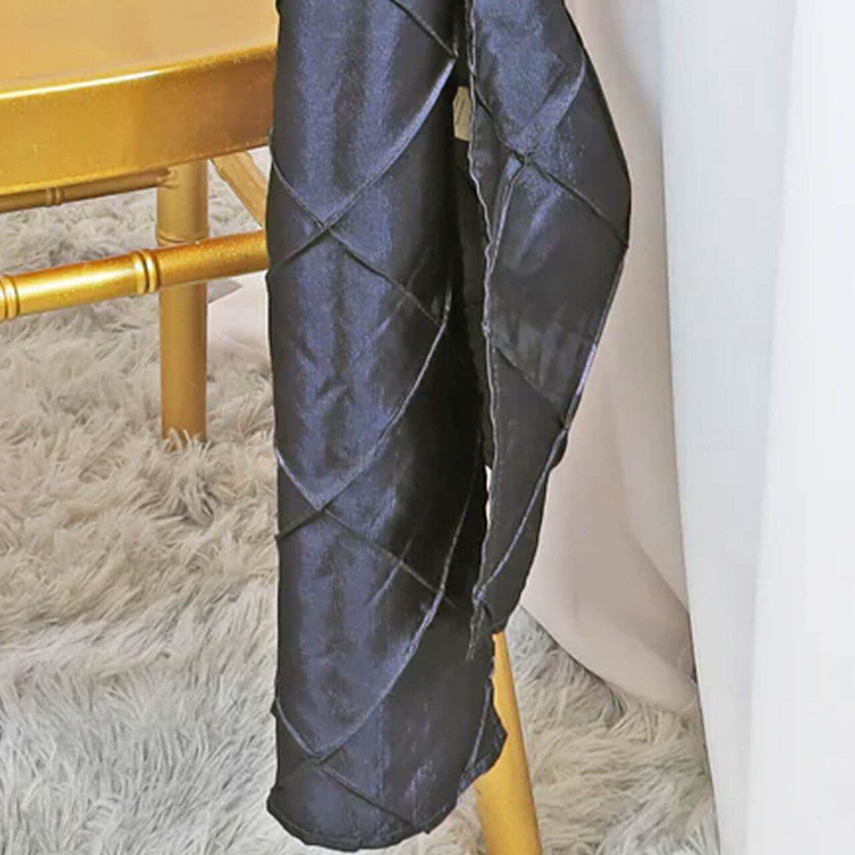 10 Pieces Elegant Pewter Charcoal Pintuck Taffeta Chair Sashes 9.5 x 108 Inches