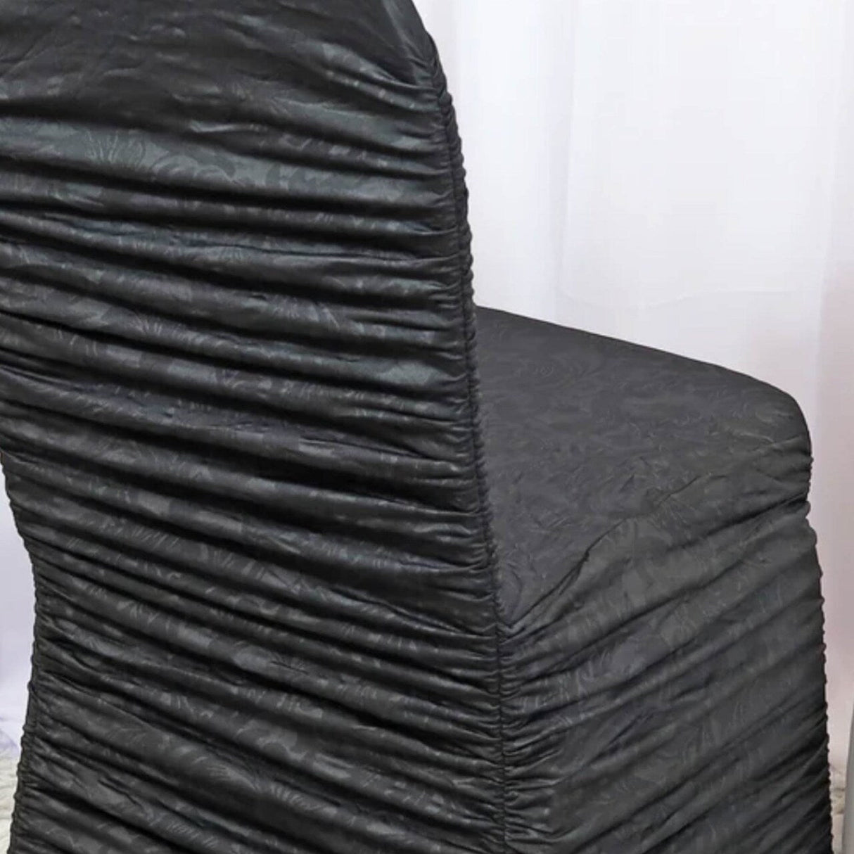 1 Piece Timeless Rouge Embossed Spandex Event Chair Cover Black