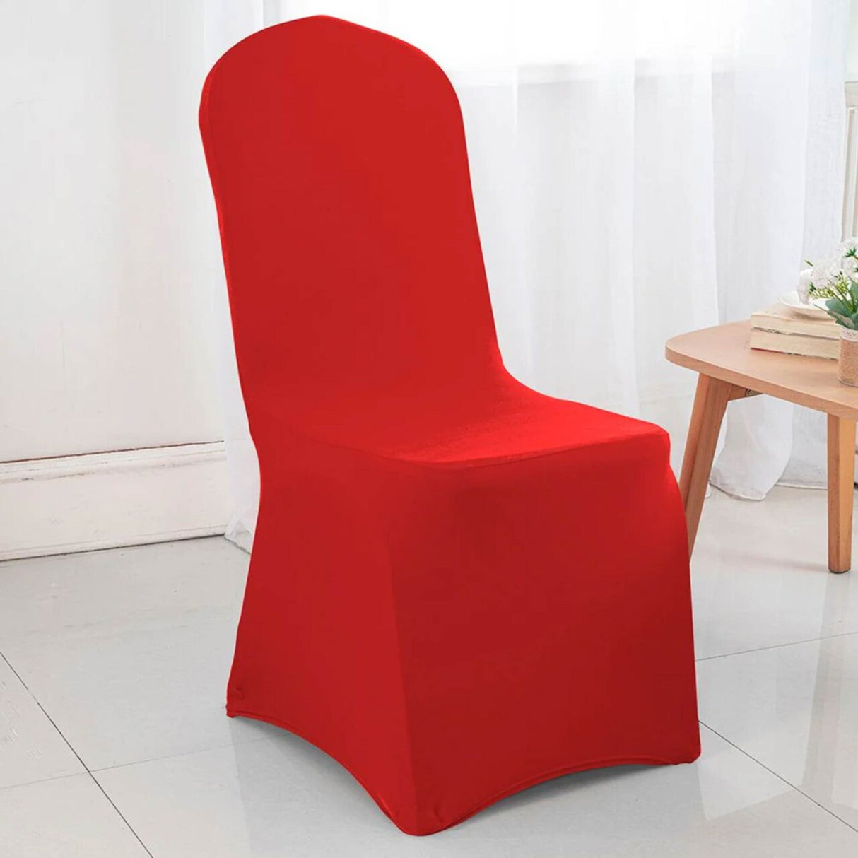 1 Piece Spandex Banquet Chair Cover Red Stretch Wrinkle Free Elegant Event Decor