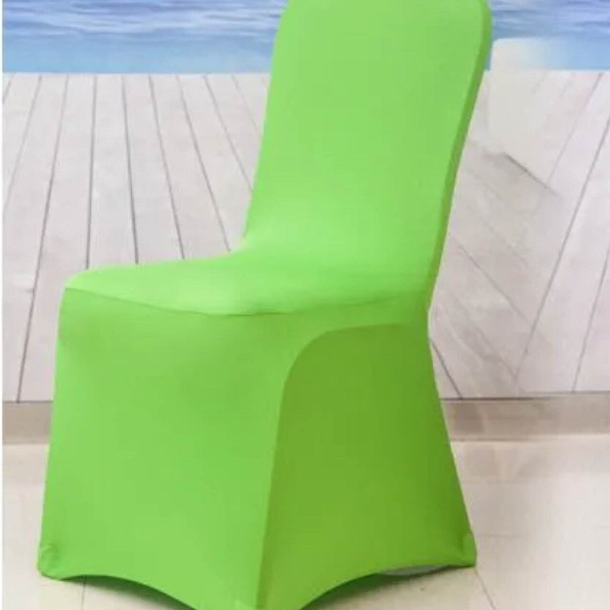 Apple Green Spandex Banquet Chair Cover with Snug Fit for Events and Weddings
