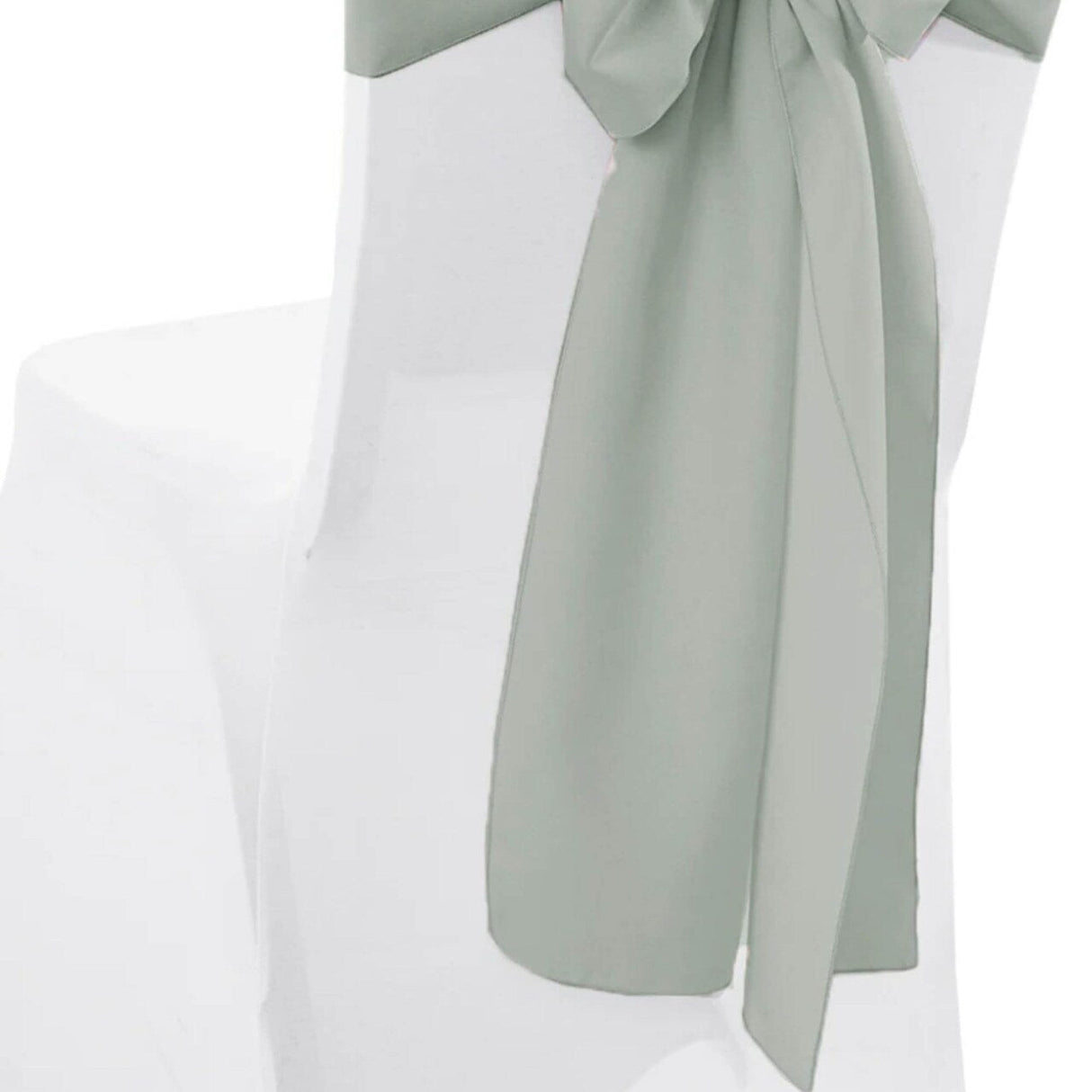 10 Pieces Silver Polyester Chair Sashes 8"x108" Elegant Wrinkle Resistant Finish