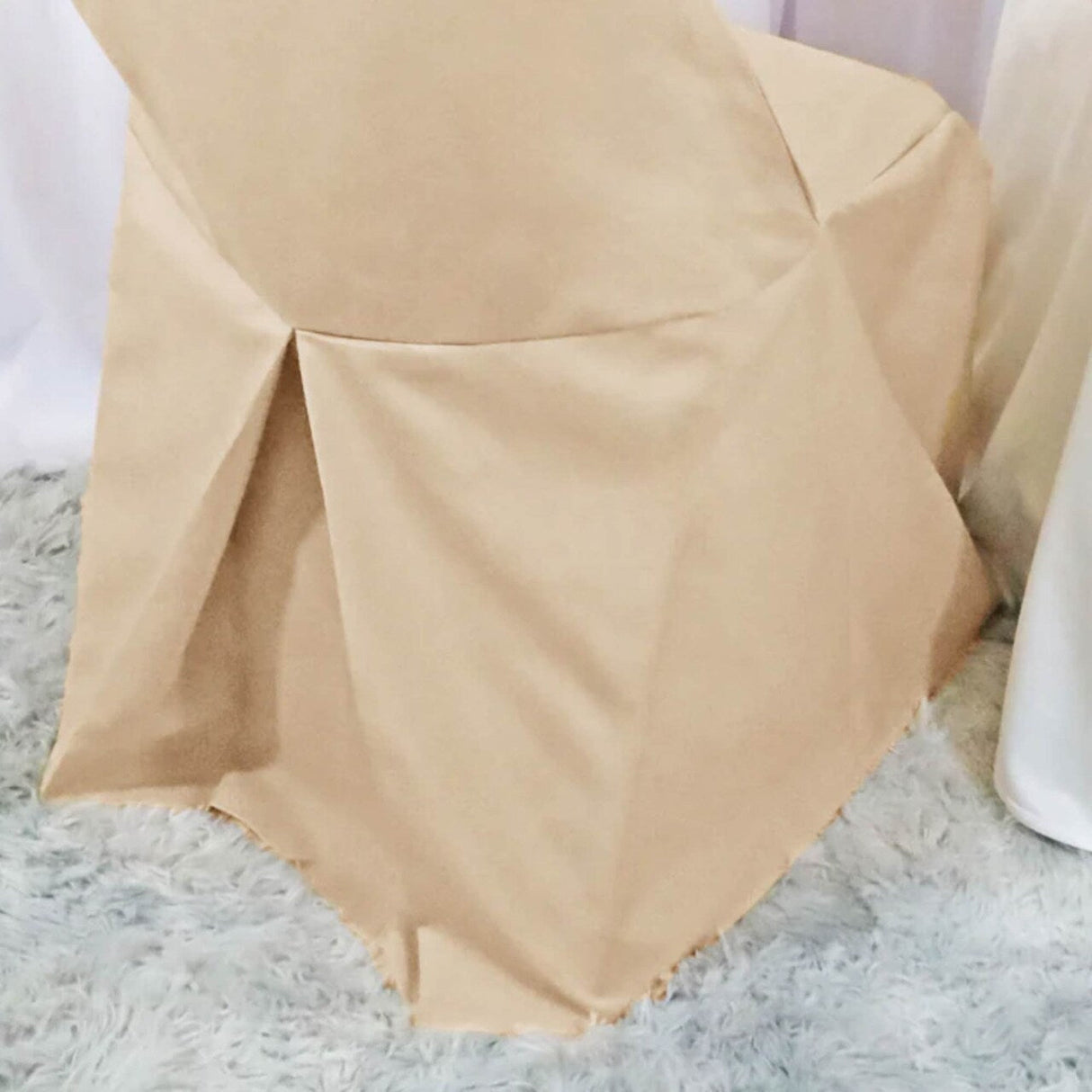1 Piece Champagne Polyester Chair Cover for Elegant Folding Seating