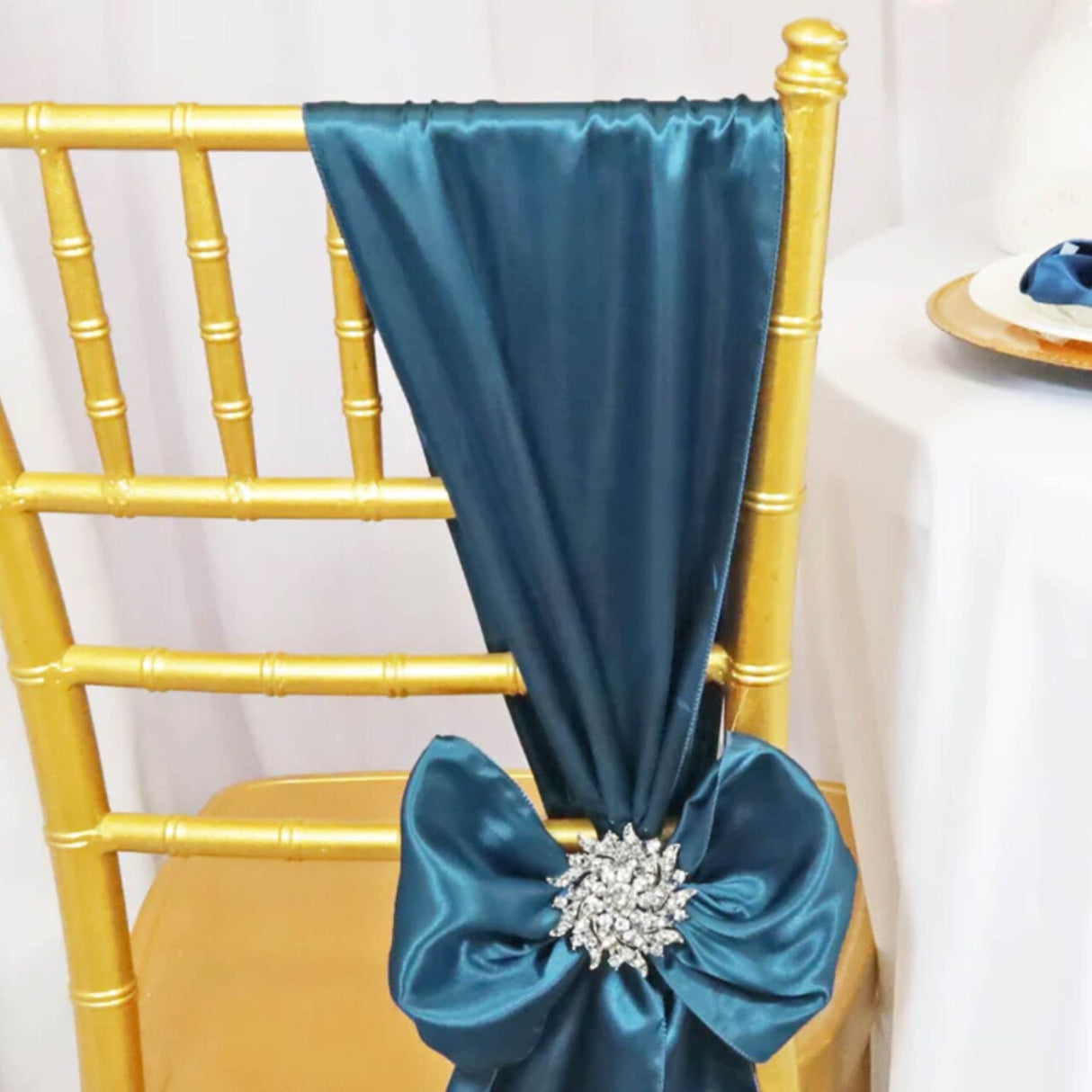 10 Pieces Serene Satin Chair Bands, 8"x108" Smooth Event Sashes