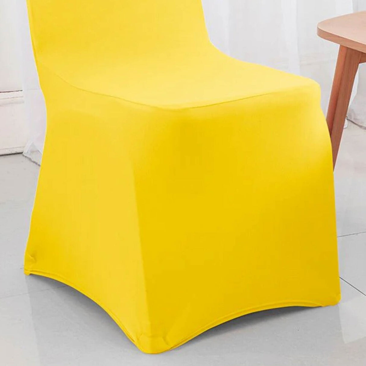 Canary Yellow Spandex Banquet Chair Cover with Snug Fit for Events and Parties