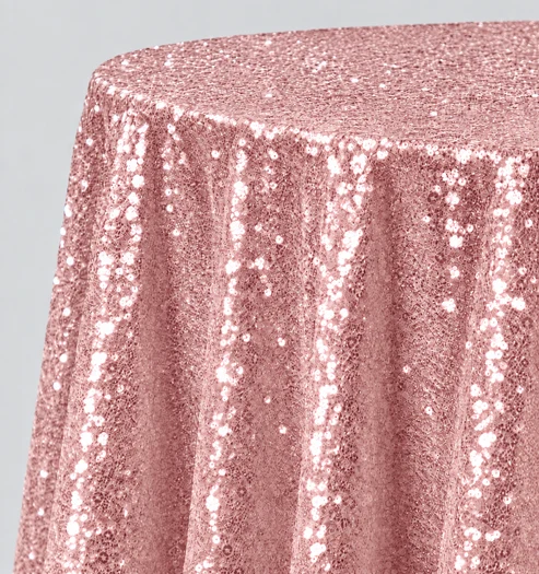 Glitz Sequin Round Tablecloth 90 Inch Sparkle Polyester Cover