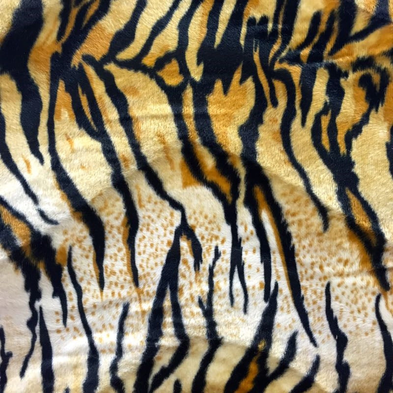 1 Yard Bold Tiger Print Velboa Faux Fur Fabric 60" Width