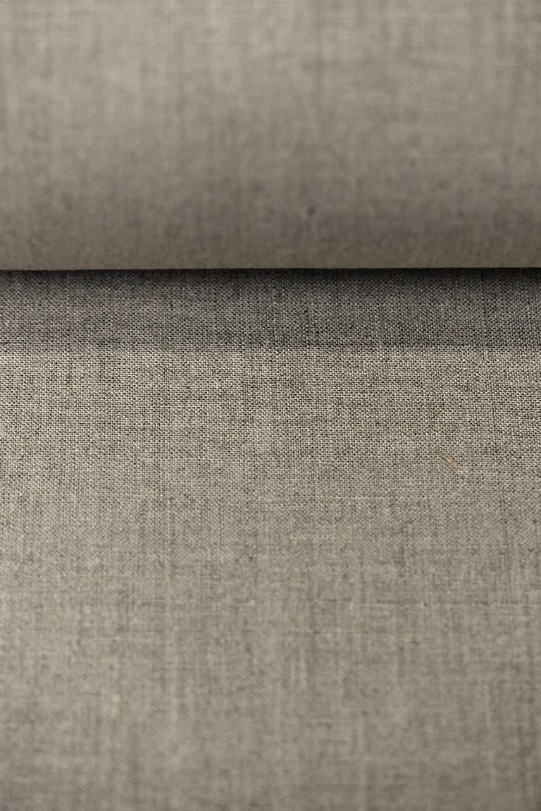 1 Yard Dark Natural Pure Linen Fabric 7 oz Softened Solid Weave 57 Inch Wide