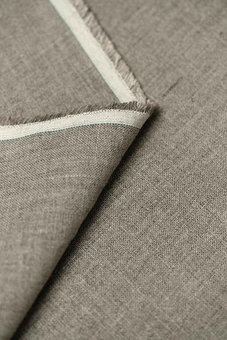 1 Yard Dark Natural Pure Linen Fabric 7 oz Softened Solid Weave 57 Inch Wide