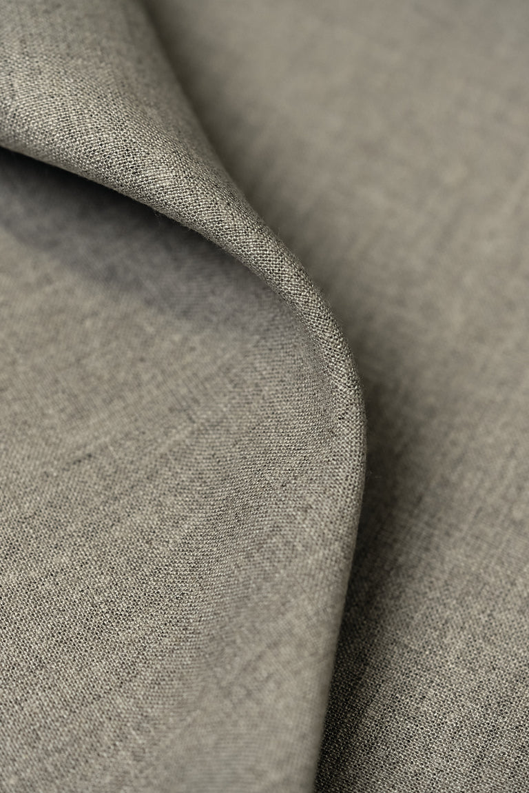 1 Yard Dark Natural Pure Linen Fabric 7 oz Softened Solid Weave 57 Inch Wide