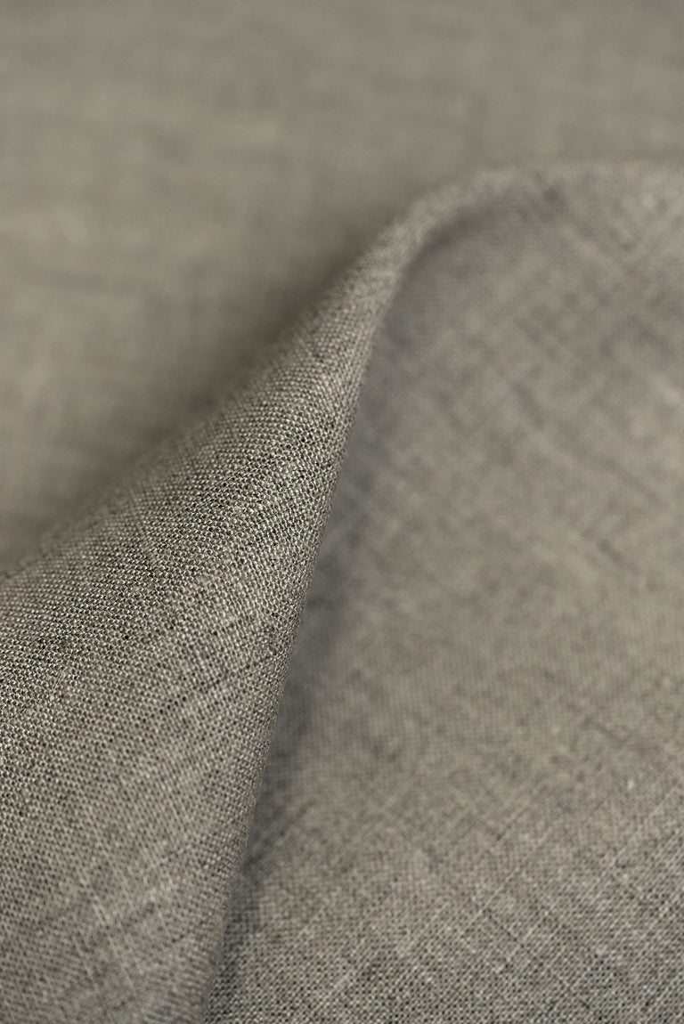1 Yard Dark Natural Pure Linen Fabric 7 oz Softened Solid Weave 57 Inch Wide