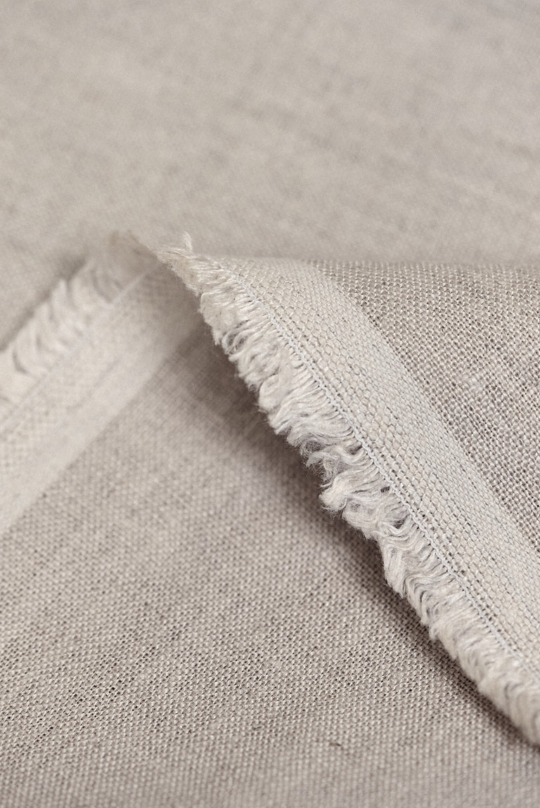 1 Yard Pure Linen Fabric Light Natural Midweight Solid 7 oz 57 Inches Wide