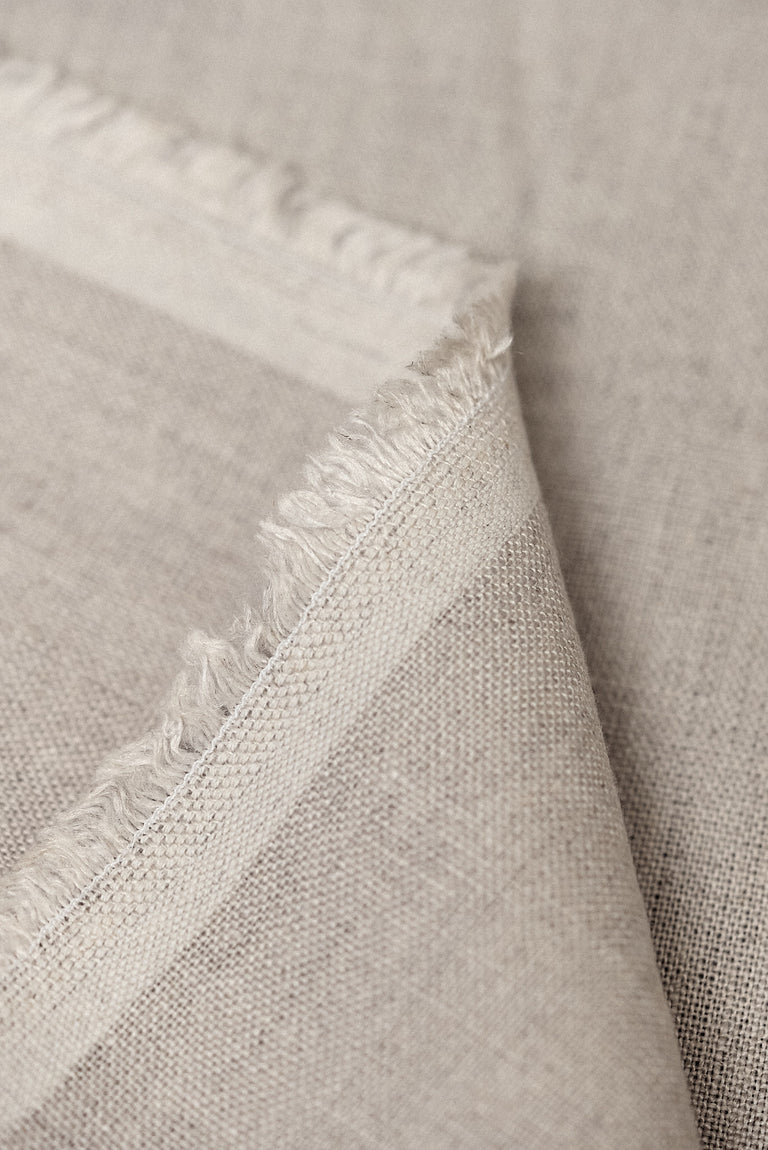 1 Yard Pure Linen Fabric Light Natural Midweight Solid 7 oz 57 Inches Wide