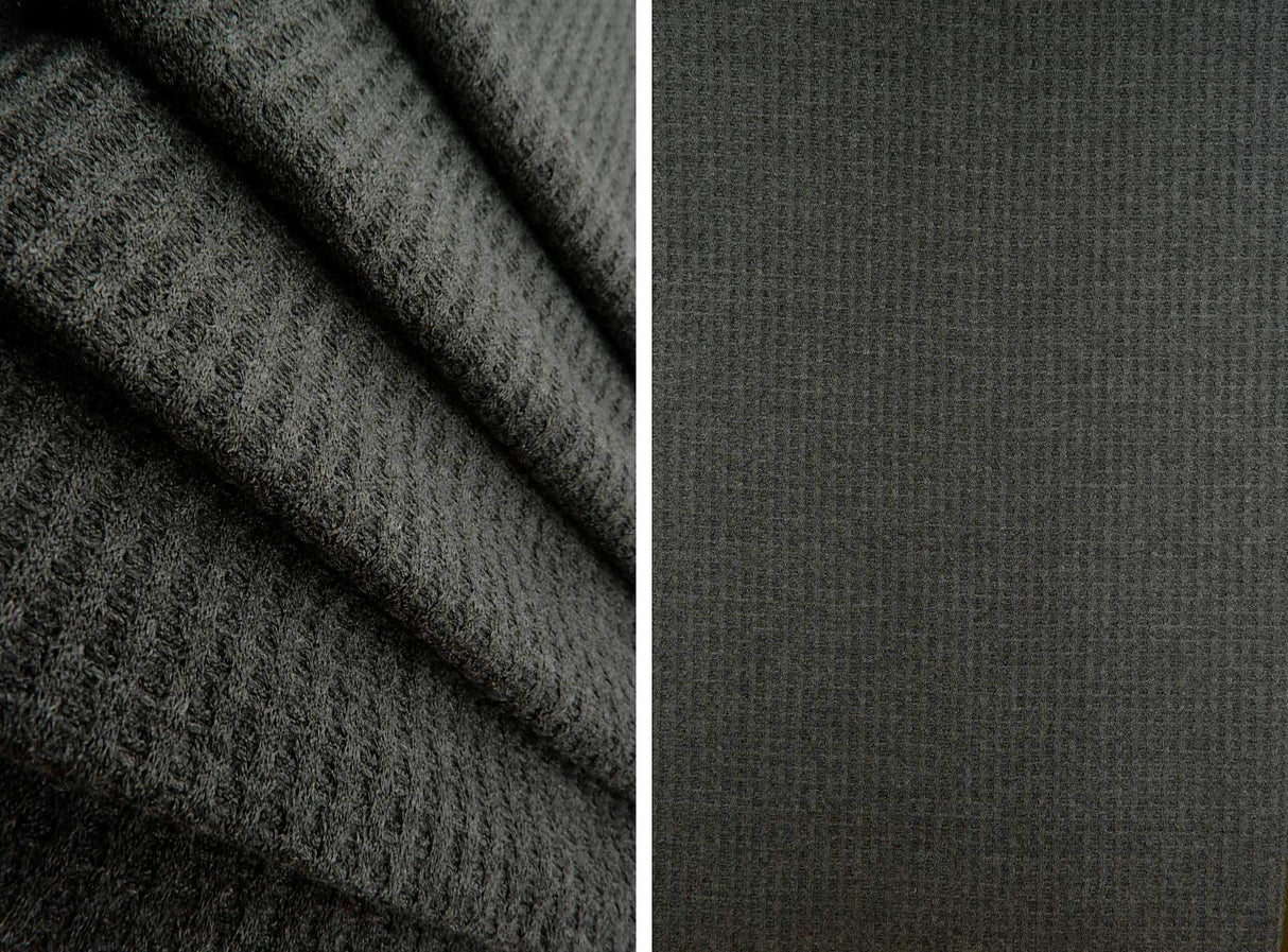 1 Yard Waffle Solid Knit Fabric, 58/60'' Wide Polyester Rayon Spandex Blend