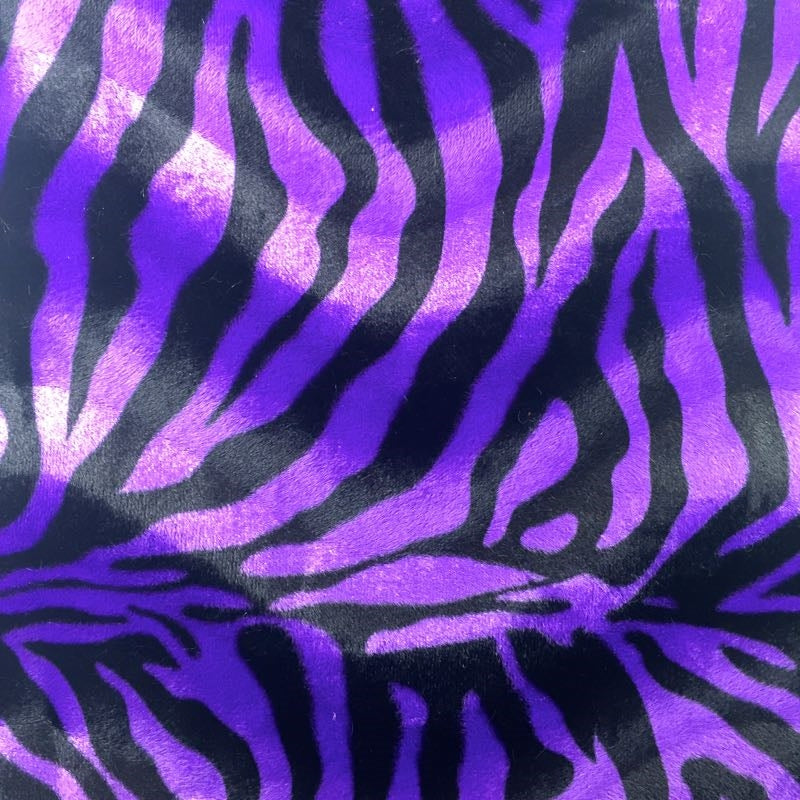 1 Yard Big Zebra Print Velboa Faux Fur Fabric 60" Width
