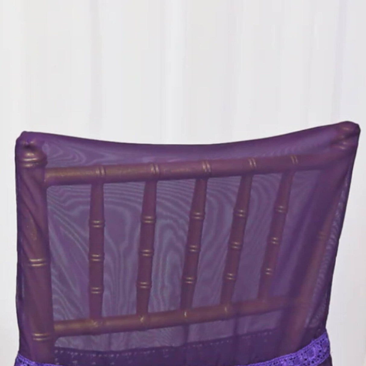 1 Piece Deep Eggplant Chiffon Chair Cover with Sash Elegant for Weddings & Events