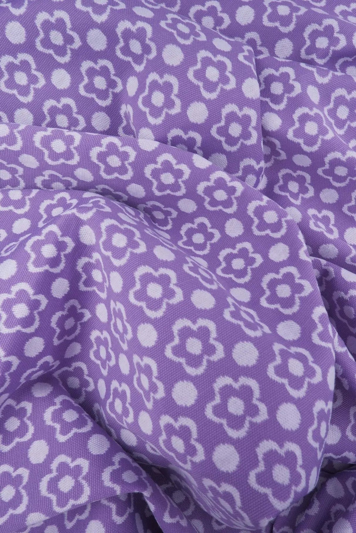 Double Knit Jacquard Floral Fabric Heavyweight Stretch Flower Knit, 58/60" Wide