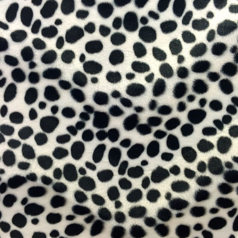 1 Yard Luxurious Dalmatian Dog Print Velboa Faux Fur Fabric 60" Width