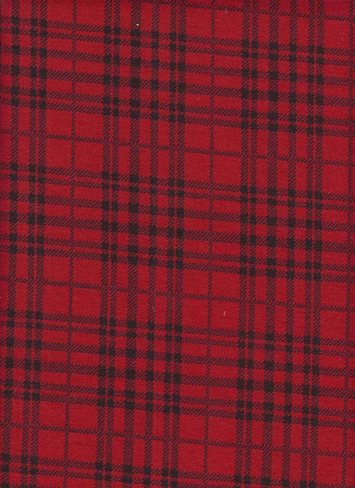 1 Yard Double Knit Plaid Jacquard Fabric 250 GSM, 59/60'' Wide Polyester Spandex Blend