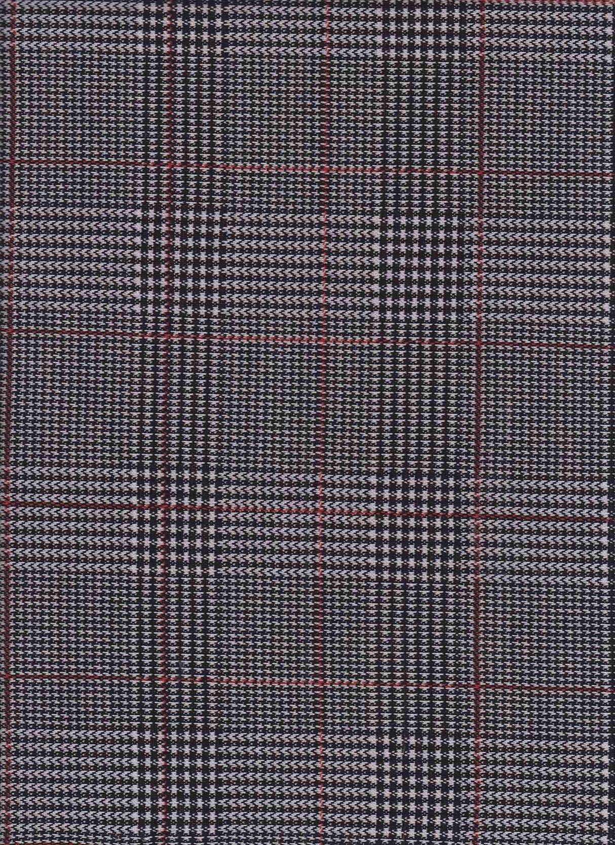 1 Yard Yarn Dyed Plaid Jacquard Knit Fabric Soft Double Knit 58/60" Wide