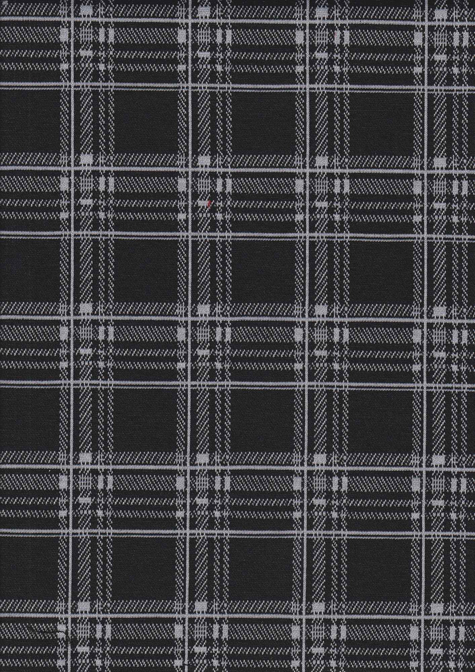 8/60" Double Knit Plaid Jacquard Fabric 95% Polyester 5% Spandex 240 GSM by Yard