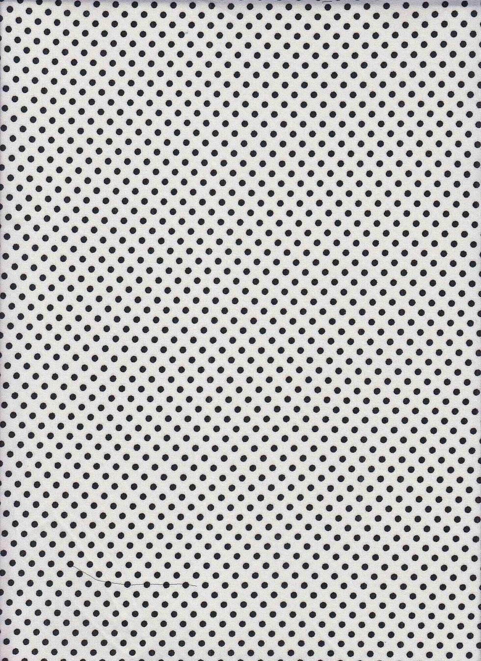 1 Yard DTY Dot Print Knit Fabric 180 GSM, 58/60? Wide Polyester Spandex Blend White/Black