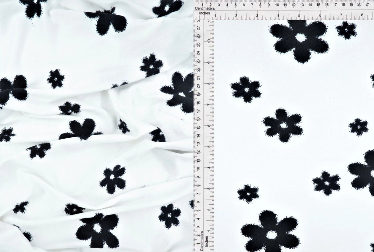 1 Yard Floral DTY Brushed Knit Fabric Soft Stretch 58/60 Inches Wide