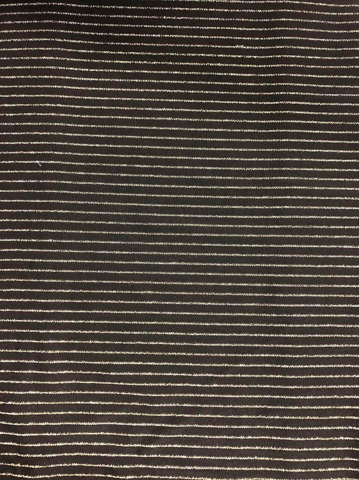 1 Yard Lurex Horizontal Stripe Knit Fabric 180 GSM, 58/60'' Wide Polyester Lurex Spandex Blend