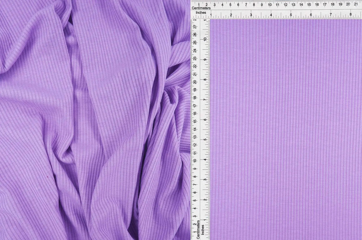 1 Yard 4x2 Rib Solid Knit Fabric, 52/54'' Wide Polyester Rayon Spandex Blend