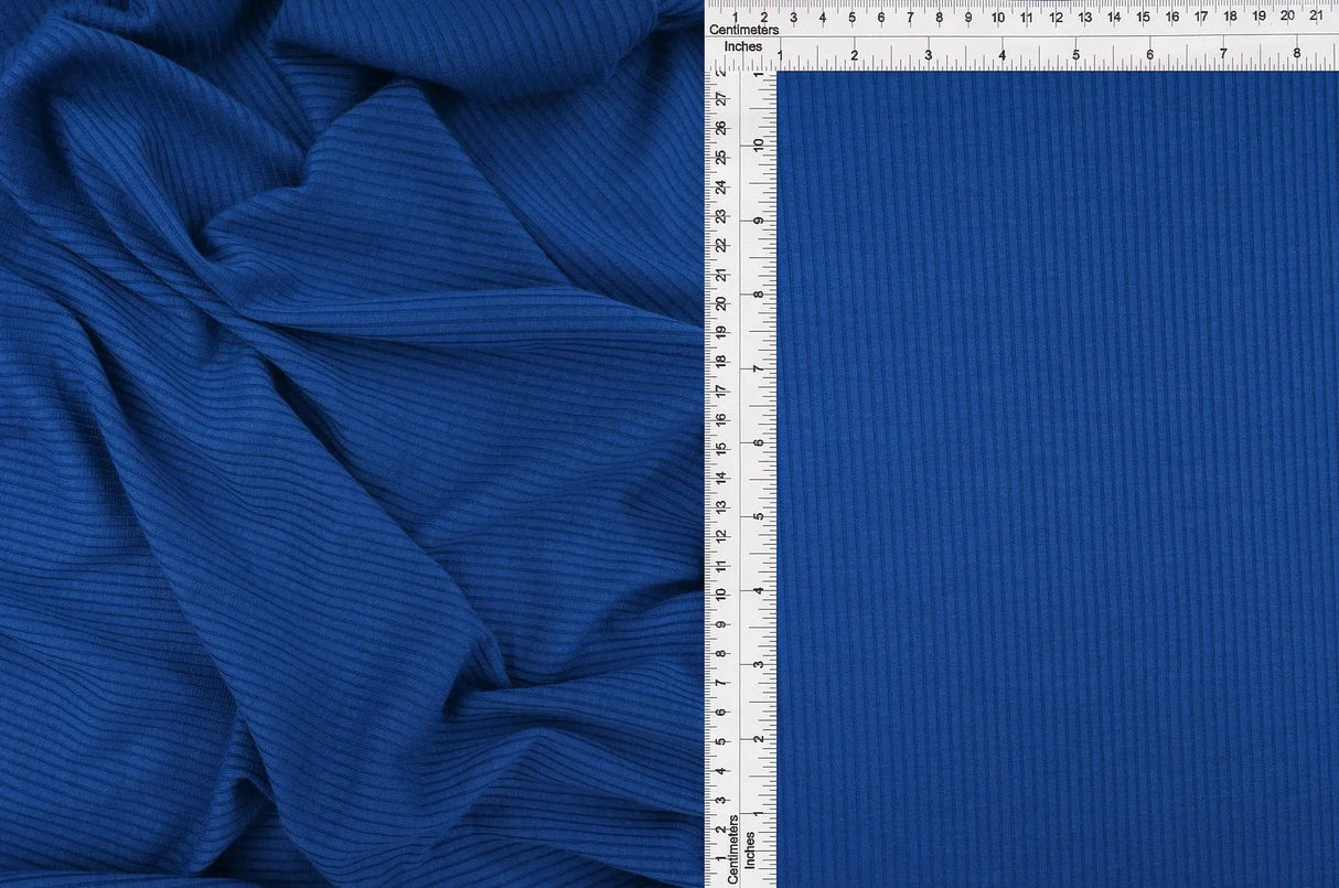 1 Yard 4x2 Rib Solid Knit Fabric, 52/54'' Wide Polyester Rayon Spandex Blend