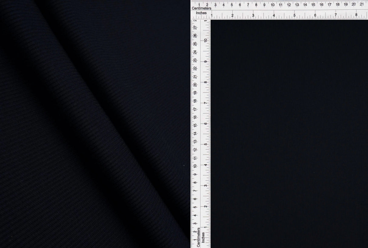 1 Yard Rib 2x1 Solid Knit Fabric, 54/56'' Wide Polyester Spandex Blend