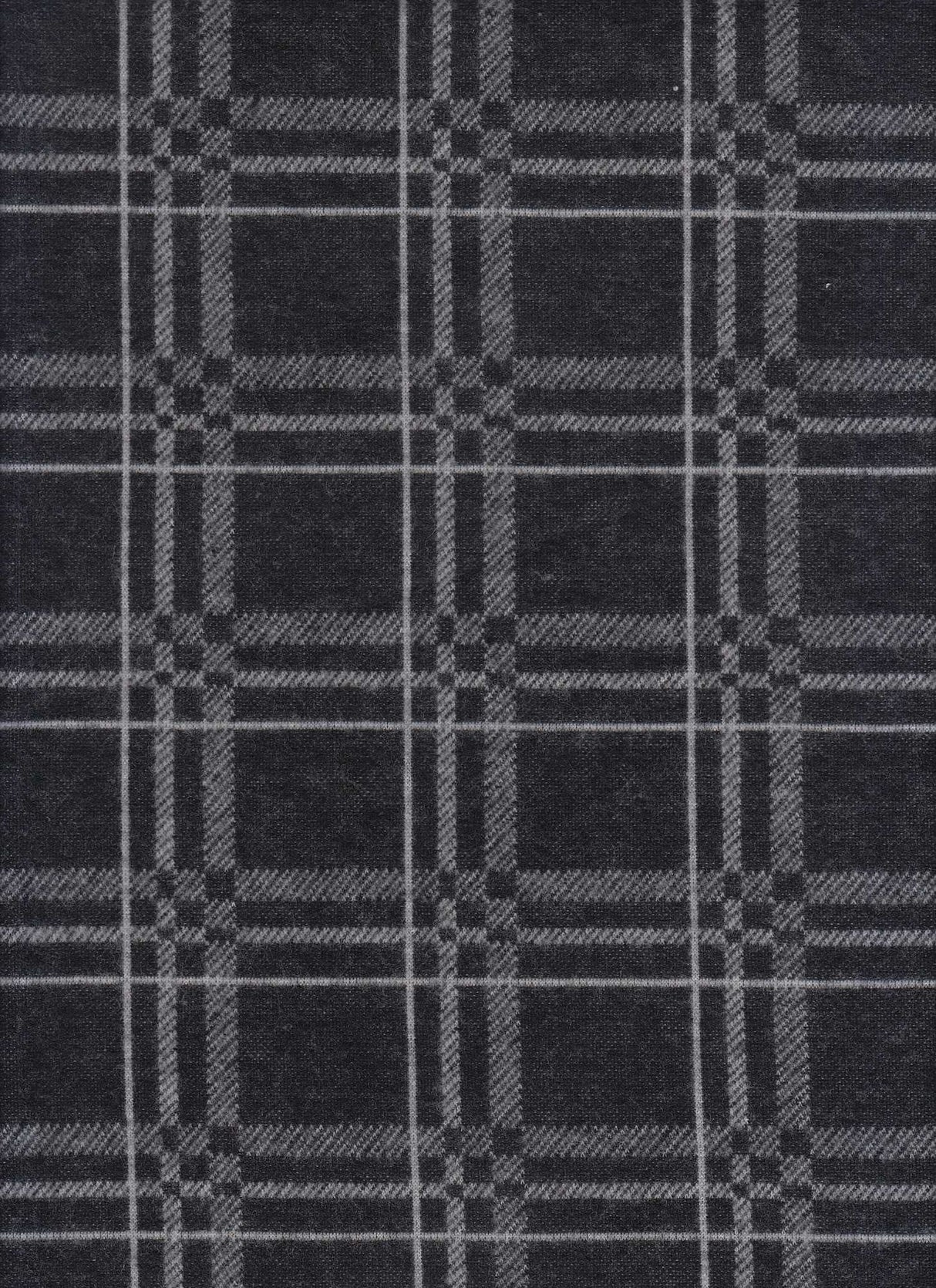 1 Yard Knit Jacquard Plaid Brushed Fabric 250 GSM, 58/60'' Wide Polyester Spandex Blend Black/White