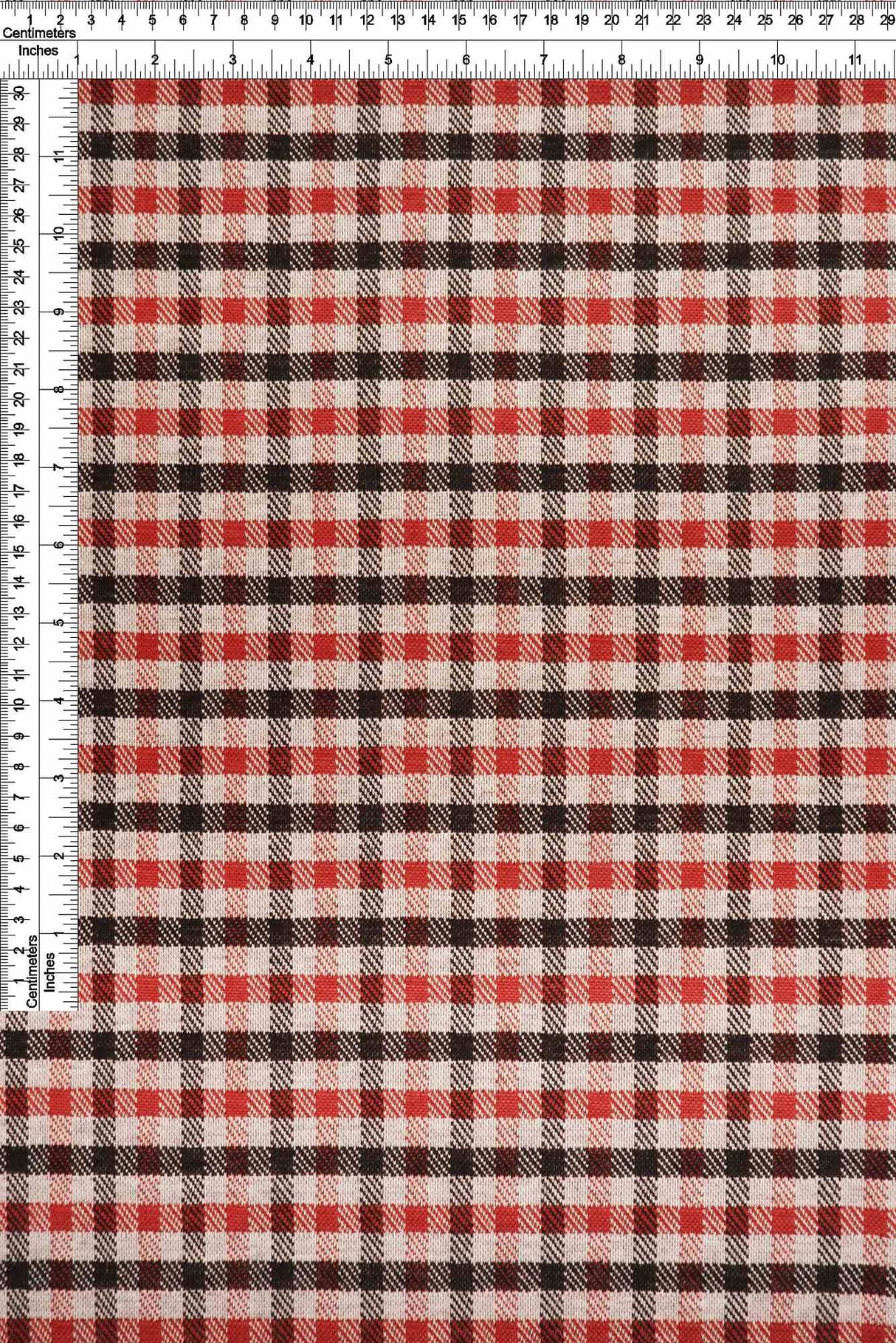 1 Yard Black & Red Plaid Double Knit Jacquard Fabric 220 GSM, 58/60'' Wide Polyester Rayon Spandex Blend