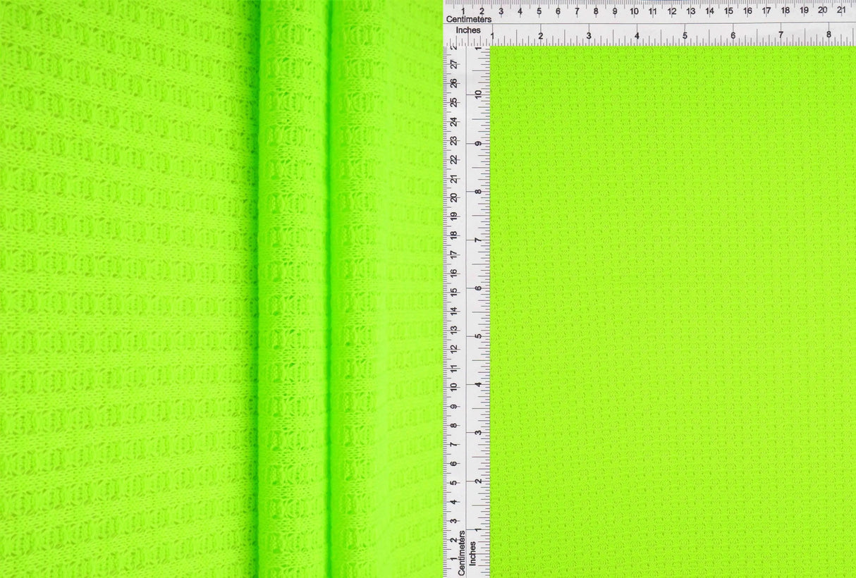 1 Yard Waffle Solid Knit Fabric, 58/60'' Wide Polyester Rayon Spandex Blend