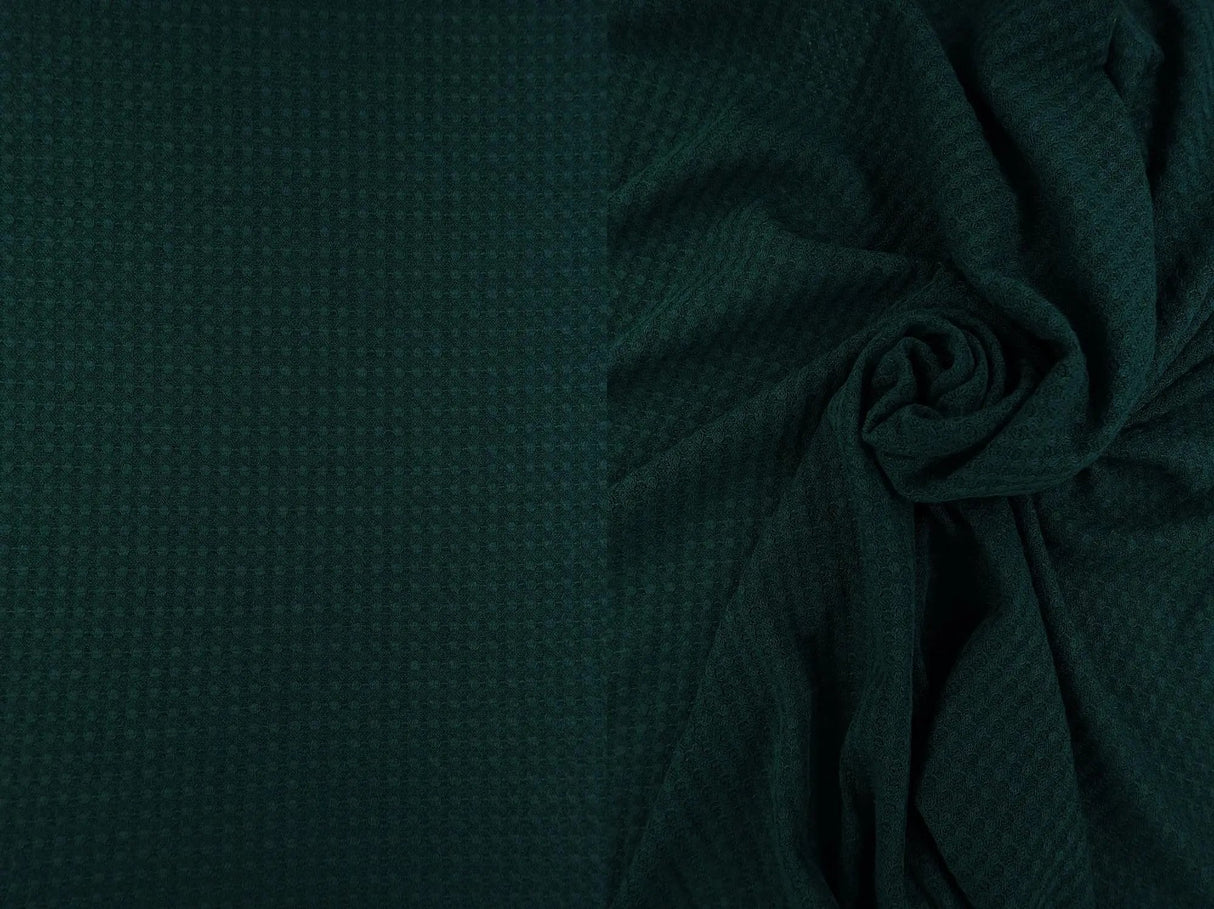 1 Yard Waffle Solid Knit Fabric, 58/60'' Wide Polyester Rayon Spandex Blend