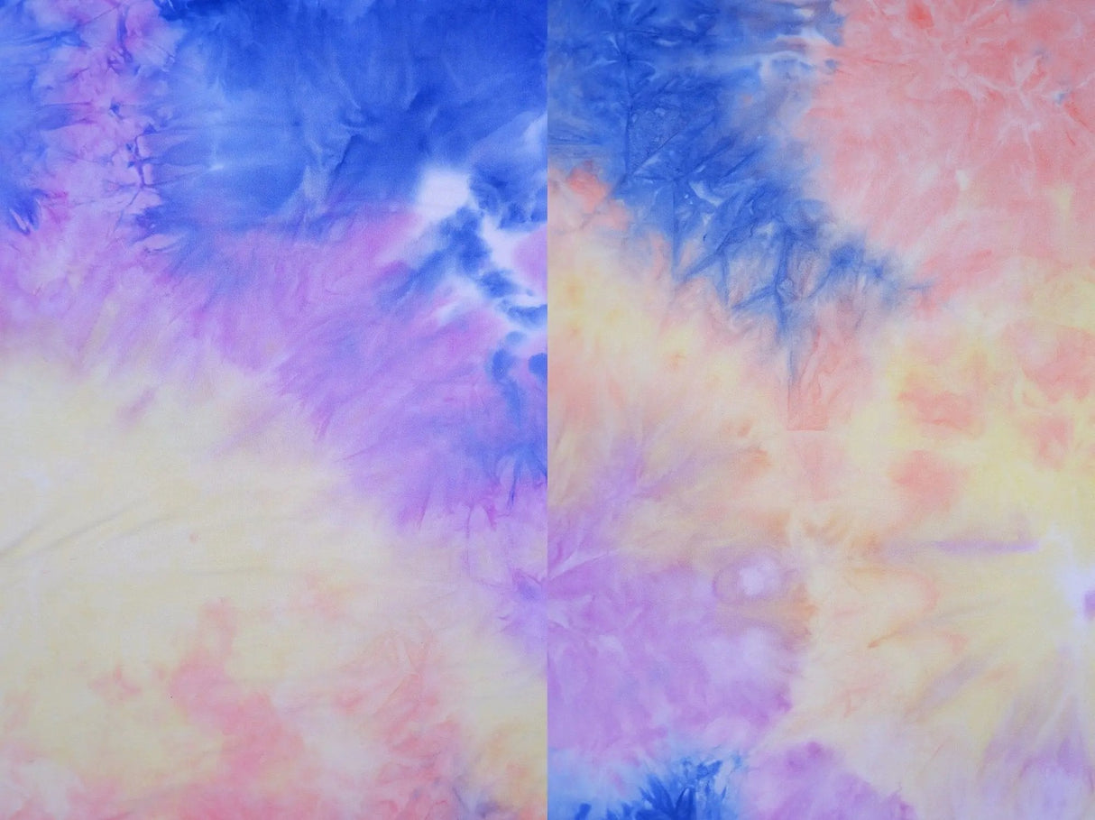 1 Yard Brushed DTY Tie Dye Knit Fabric 170 GSM, 58/60'' Wide Polyester Spandex Blend