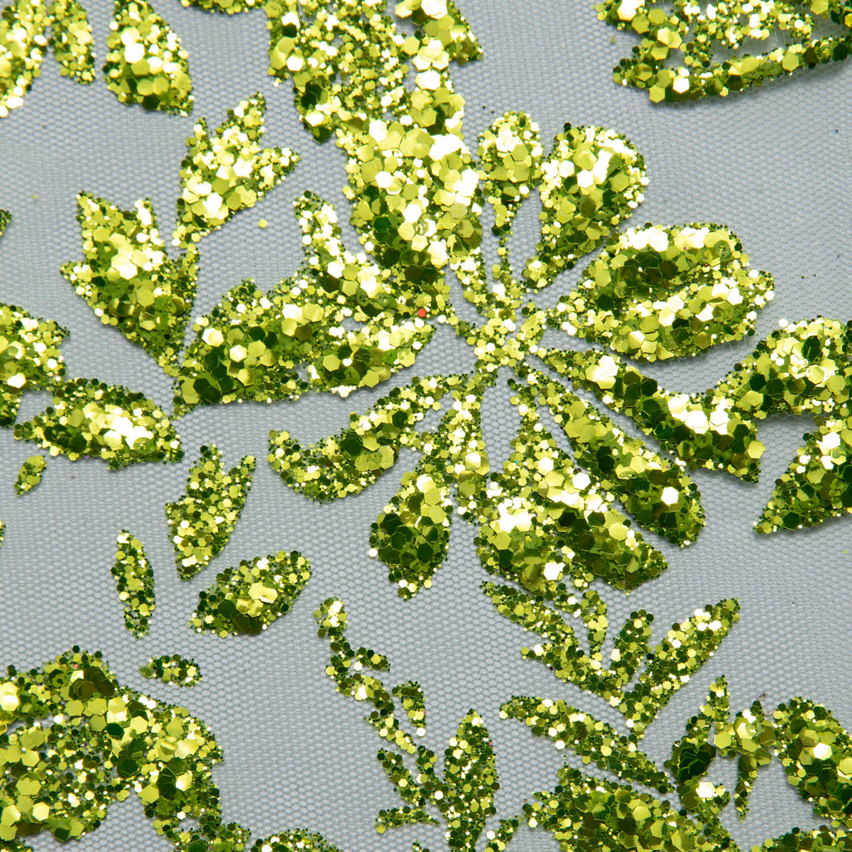 1 Yard Tulle Lace Fabric with Glitter Floral Design, 58" Wide