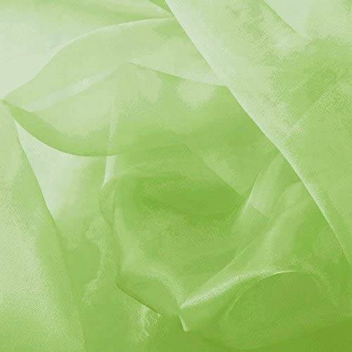 1 Yard Apple Green Sparkle Sheer Organza Fabric 60" Wide